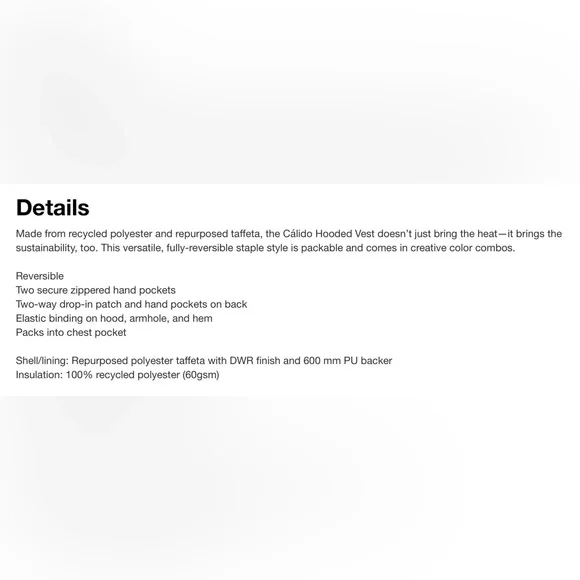 Cotopaxi Women's Green and Blue Hooded Vest -Reversible - Picture 9 of 9